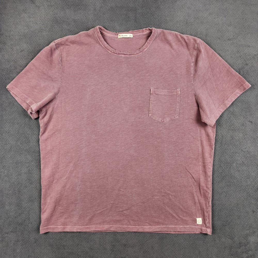 Marine Layer Shirt Mens L/XL Taupe Classic Heavy Slub Pocket Tee Short Sleeve